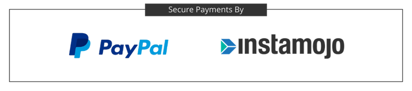 Secure payments by paypal and instamojo