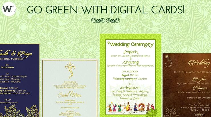 Go green with Digital wedding cards banner
