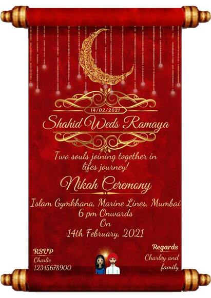 Scroll Theme Elegant Nikah Ceremony Card
