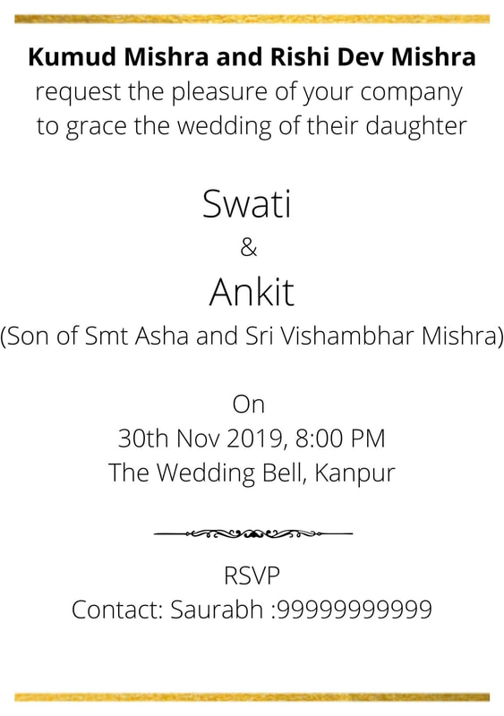 Wedding invitation matter sample 1